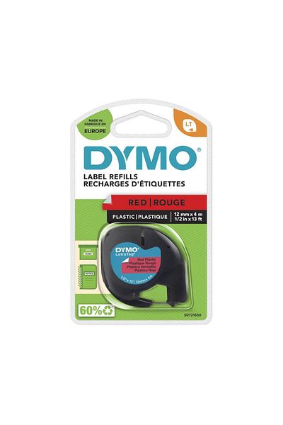 TREND Dymo s0721630 letratag plastic ribbon (12 mm x 4 mt), red (59424) 91203