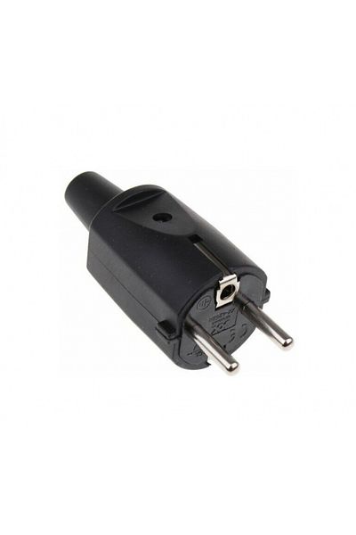 Universal Ștecher cu împământare universal, negru, PVC, 16A