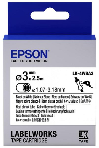 TREND Epson Lk-4Yba3 Black on Yellow Macaron (1.07-3.18 mm Diameter) 2.5 Meters