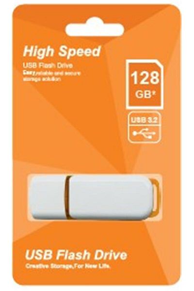 TREND ذاكرة فلاش USB Elba سعة 128 جيجابايت من البلاستيك باللون الأبيض والبرتقالي 3.2