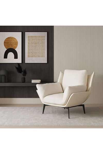 Al Saada Home Relaxing Chair Bouclé - Coffee