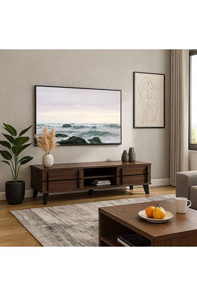 Al Saada Home وحدة تلفزيون - 160×40×50 سم - بني