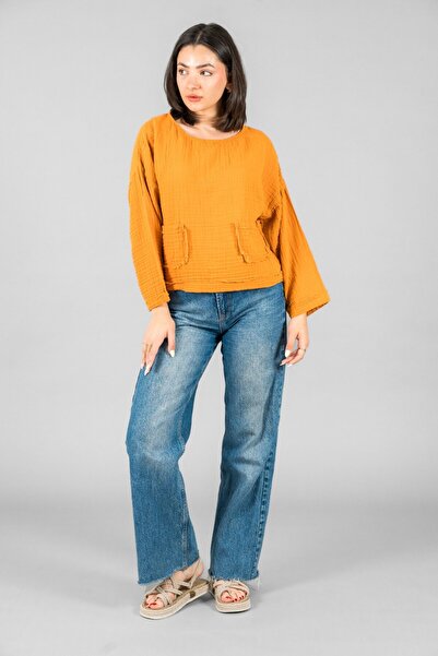 ASC SUN بلوزة طويلة الأكمام بتفاصيل CEP