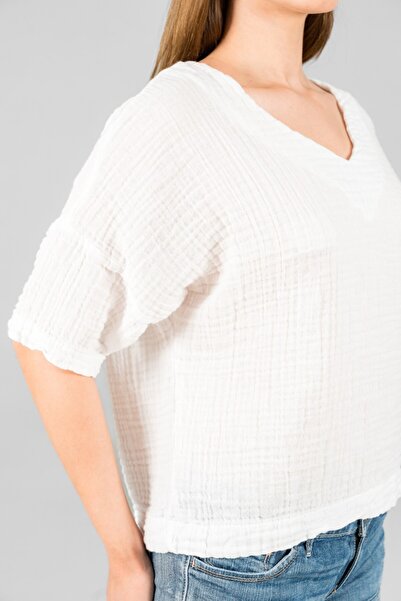 ASC SUN V-neck short sleeve blouse