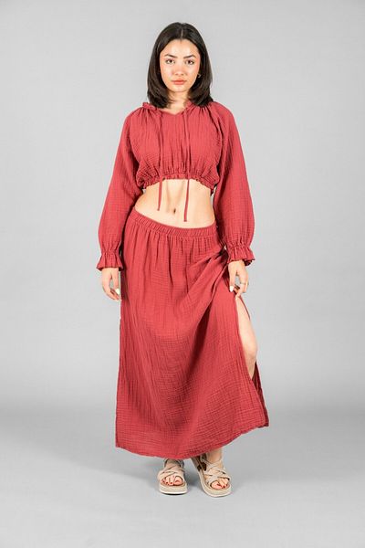 ASC SUN Slit Skirt-Reglan Sleeve Crop Suit