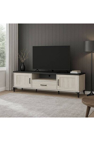 Al Saada Home حامل تلفزيون - 200×40×50 سم - أبيض