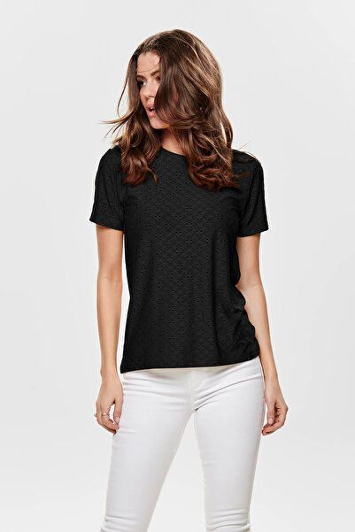 JDY Jdycaya Stretch Openwork Regular Fit Round Neck t Shirt t Shirt 15158450
