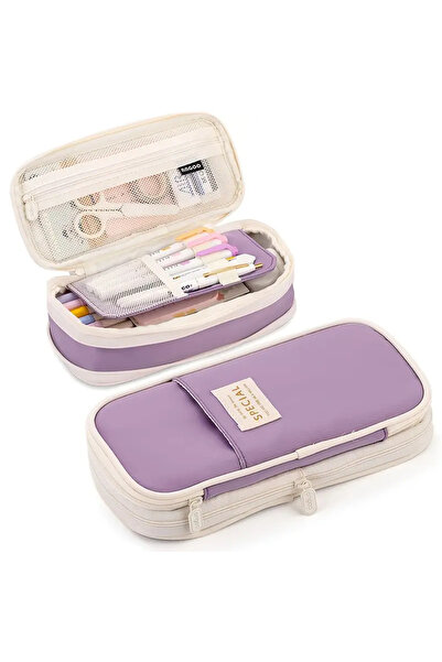 iyzi حقيبة مكياج كبيرة الحجم ذات سعة كبيرة ومتعددة الأقسام ووظيفة حامل أقلام ...