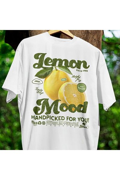 MAYDAY CULTURE Oversize Limoncello Back Printed White Color Tshirt Unisex Pattern Combed Cotton Soft Fabric