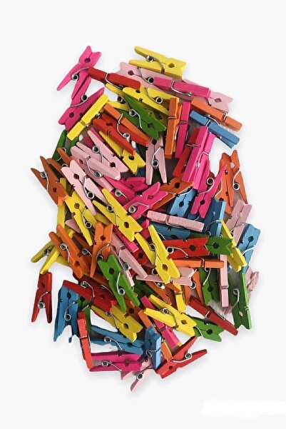 Hyd Mini Mandal -20 Adet Dekoratif Süsleme Renkli Minik Ahşap Mandal, Fotoğraf Mandalı