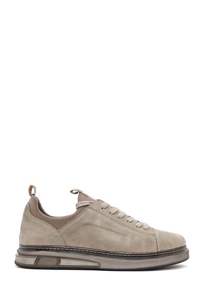 Derimod Men's Beige Lace-Up Suede Leather Sneaker 25Wfd633110
