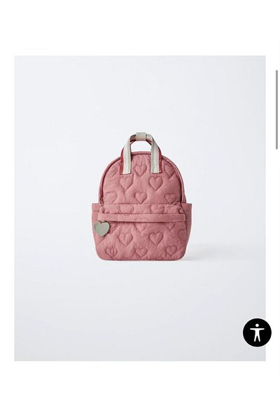 Chocuk Girl's Powder Heart Patterned Mini Backpack - Heart Keychain Detail