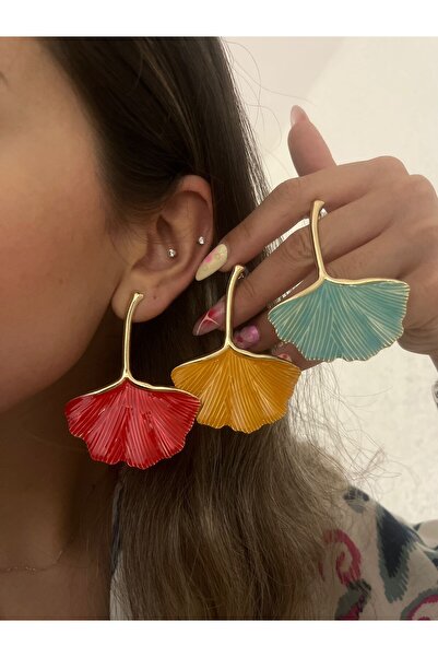 MyladyAccessoriess Colorful Dangle Premium Leaf Earrings Yellow
