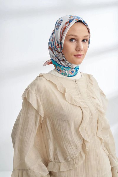 ARMANDA Premium Collection Crown Pattern Twill Silk Scarf - 4321-192