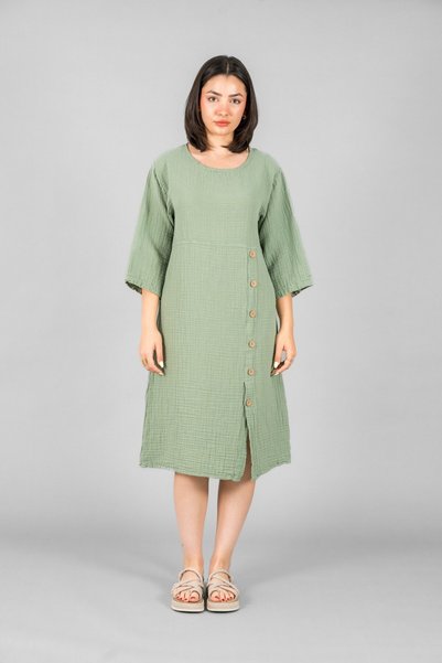 ASC SUN BUTTON DETAILED DRESS