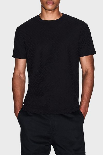 Armani Exchange Jacquard All Logo Cotton Regular Fit Crew Neck t Shirt Men t Shirt Xm0014