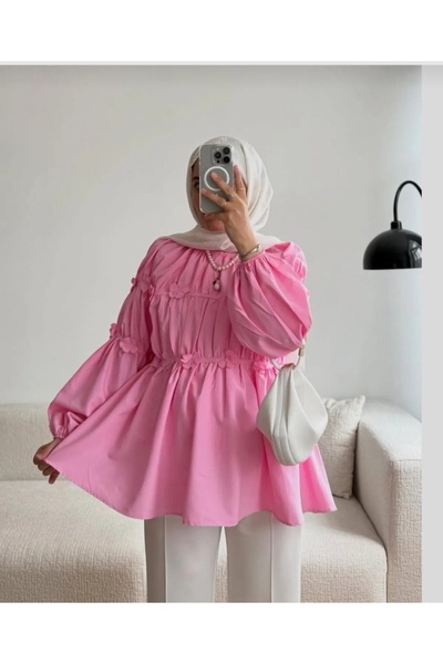 GÜLSEVEN Yeni sezon kumaşı %100' yüz pamuk popolin tunik modeli