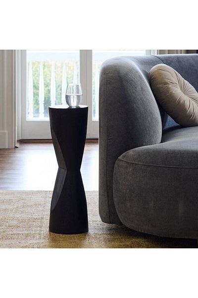 ket furniture طاولة بلاك وود مع تقليد دقيق لملمس الخشب مصنوع من الحجر الصناعي ,تصميم عصري وانيق .