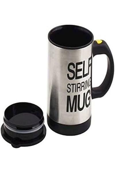 Generic Self Stirring Coffee Mug, Black/Silver