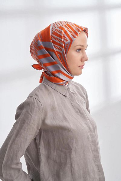 ARMANDA Archway Pattern Twill Silk Scarf 4302-929