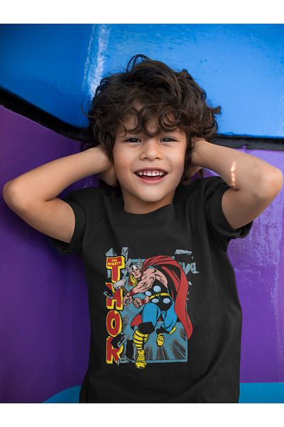 SEVBANO Tricou pentru copii cu imprimeu Thor unisex Avengers Film (1-12 ANI)