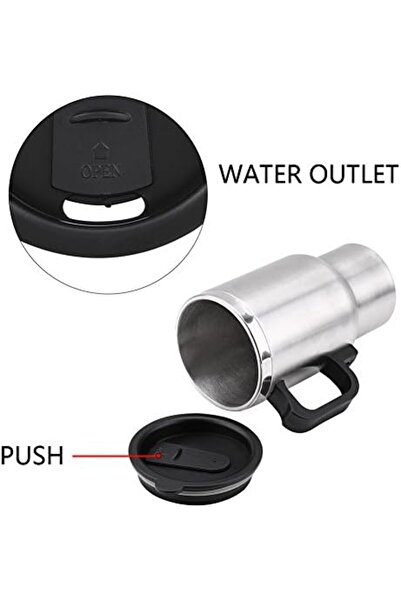 Generic 450ml Car Electric Mug Stainless Steel Travel Heating Cup Coffee Tea Insulated Heated with Ci