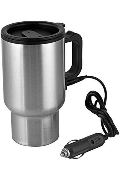 Generic 12V Car Heating Cup Car Heated Mug, 450ml Stainless Steel Travel Electric Coffee Cup Insula