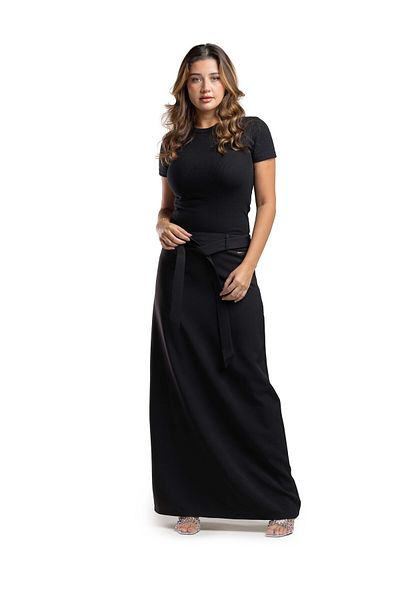 SUGA Elegant lavender crepe skirt
