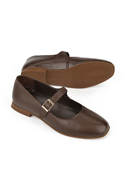 Ziya , Γυναικείες μπαλαρίνες από γνήσιο δέρμα 1531050Z25100780K Καφέ