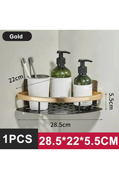 Choice رف حمام من StyleA-Black gold-1 منظم تخزين للمطبخ مصنوع من سبائك الألوم...