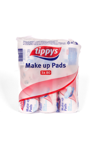Tippys تيبيز شرائح قطنية دائرية لإزالة المكياج ،80X3 شريحة قطنية