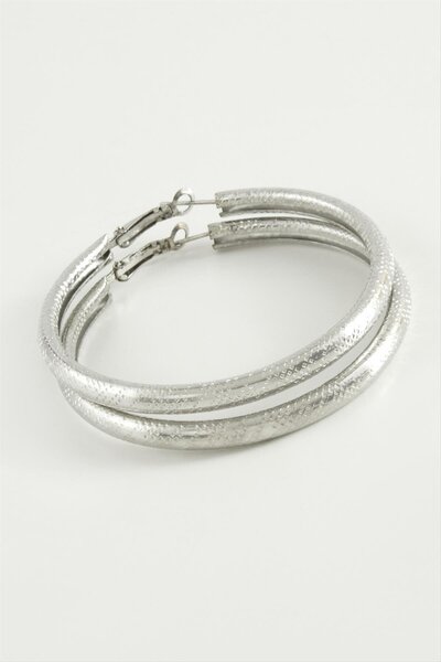 Marsilyan Dotted Tube Hoop Earring 5 cm