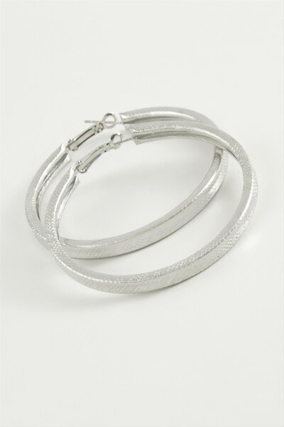 Marsilyan Dotted Square Hoop Earrings 5.5 cm