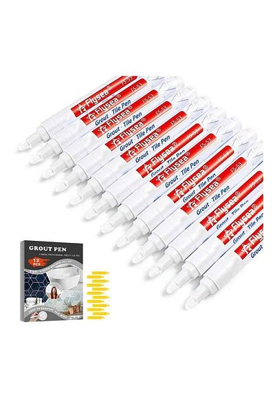 COOYA 12 Pack Repair Grout Pen, With replacement Nib Tip, Non-Toxic, for Wall and Floor Color Restore