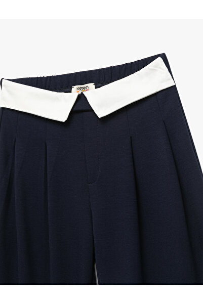 Koton Yüksek Bel Viskon Karışımlı Kemer Detaylı Pantolon