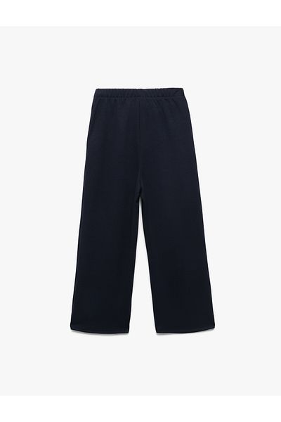 Koton High Waist Viscose Blend Belt Detailed Trousers