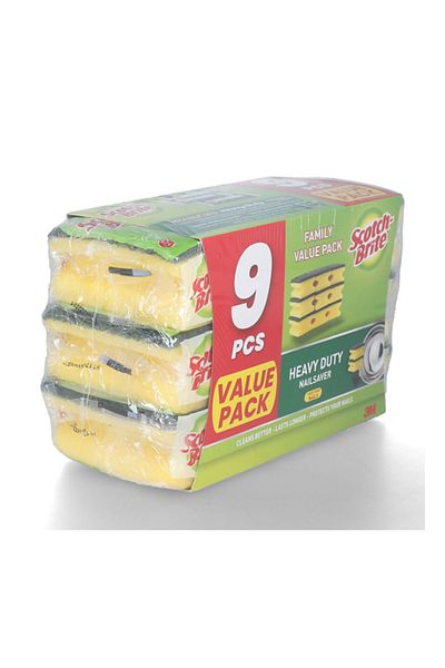 Scotch Brite 9-Piece Heavy Duty Nail Saver Scrub Sponge