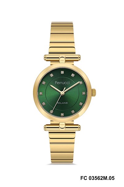 Ferrucci FERRUCCİ YEŞİL KADRANLI GOLD METAL KADIN KOL SAAT