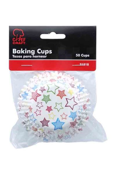 Chef Craft 50-Piece Stars Printed Baking Cup