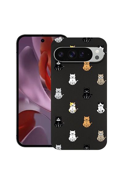 bestcase ® Slim Silicon Case For Google Pixel 10 Pro XL, Cat Pattern, 2036426 B 1027