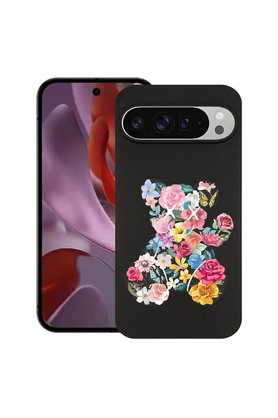 bestcase ® Slim Silicon Case For Google Pixel 10 Pro XL, Teddy Bear Color Flower, 2036426 B 1550