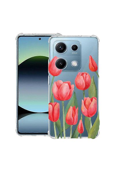 bestcase ® Anit Shock Case For Xiaomi Redmi Note 14S, Red Tulips, 1997762 AS 633