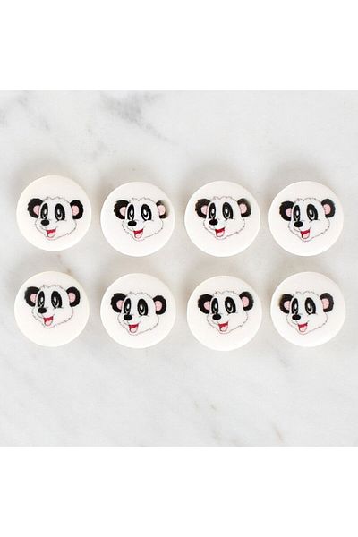 MBB ETİCARET Loren Crafts 8-Piece Panda Button - 1050