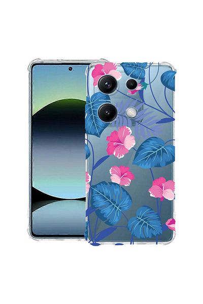 bestcase ® Anit Shock Case For Xiaomi Redmi Note 14S, Tropical Blue Flowers, 1997762 AS 112