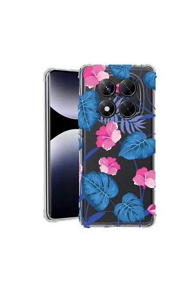 bestcase ® Anit Shock Case For Xiaomi Redmi Note 14 Pro 4G, Tropical Blue Flowers, 1997764 AS 112