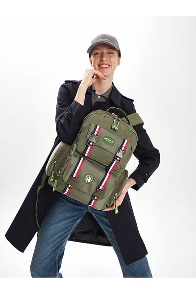 Pierre Cardin 07Pc1004 Unisex Multi-Eye School and Daily Backpack Green