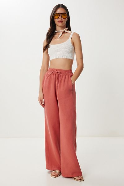 Lovelyİstanbul Muslin Palazzo Pants Lmx0008 Peach