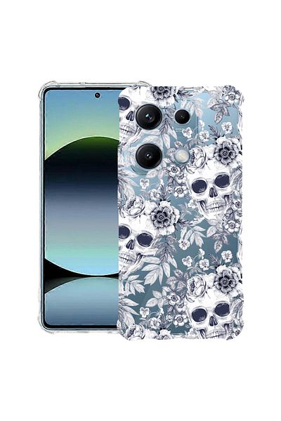 bestcase ® Anit Shock Case For Xiaomi Redmi Note 14S, Skull Black And White, 1997762 AS 1435