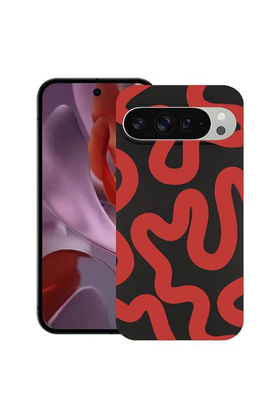 bestcase ® Slim Silicon Case For Google Pixel 10 / Pixel 10 Pro, Red Abstract Line, 2030992 B 1476