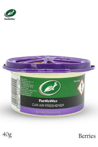 Turtle Wax Car Air Freshener – Berry Fragrance, Spill-Proof Can, 40g, For Dashboard & Cup Holder